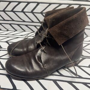 Pantanetti Brown Leather Lace Up Ankle Boots size 38